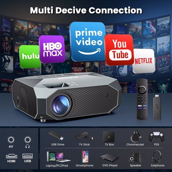 Projector With 5G WiFi And Bluetooth